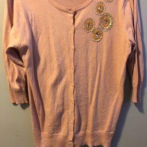 Light Pink Cardigan with Gold Detail